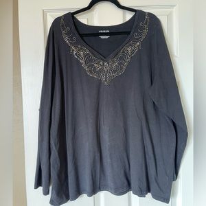Lane Bryant Venezia Top W/Metal Bead Design